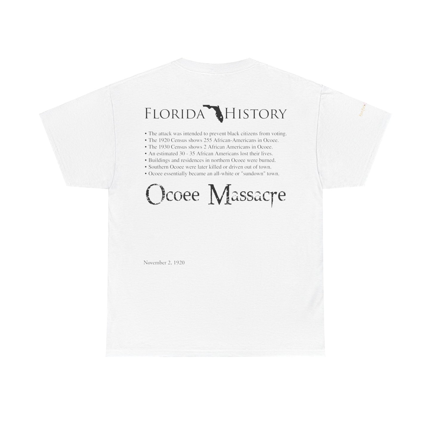 Men's or Women's Florida History - Ocoee Massacre T-Shirt