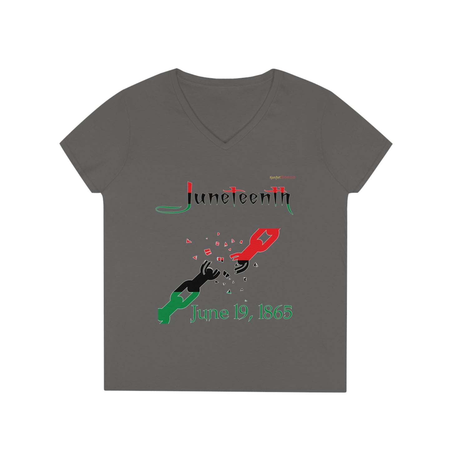Juneteenth Broken Chains Women's V-Neck T-Shirt