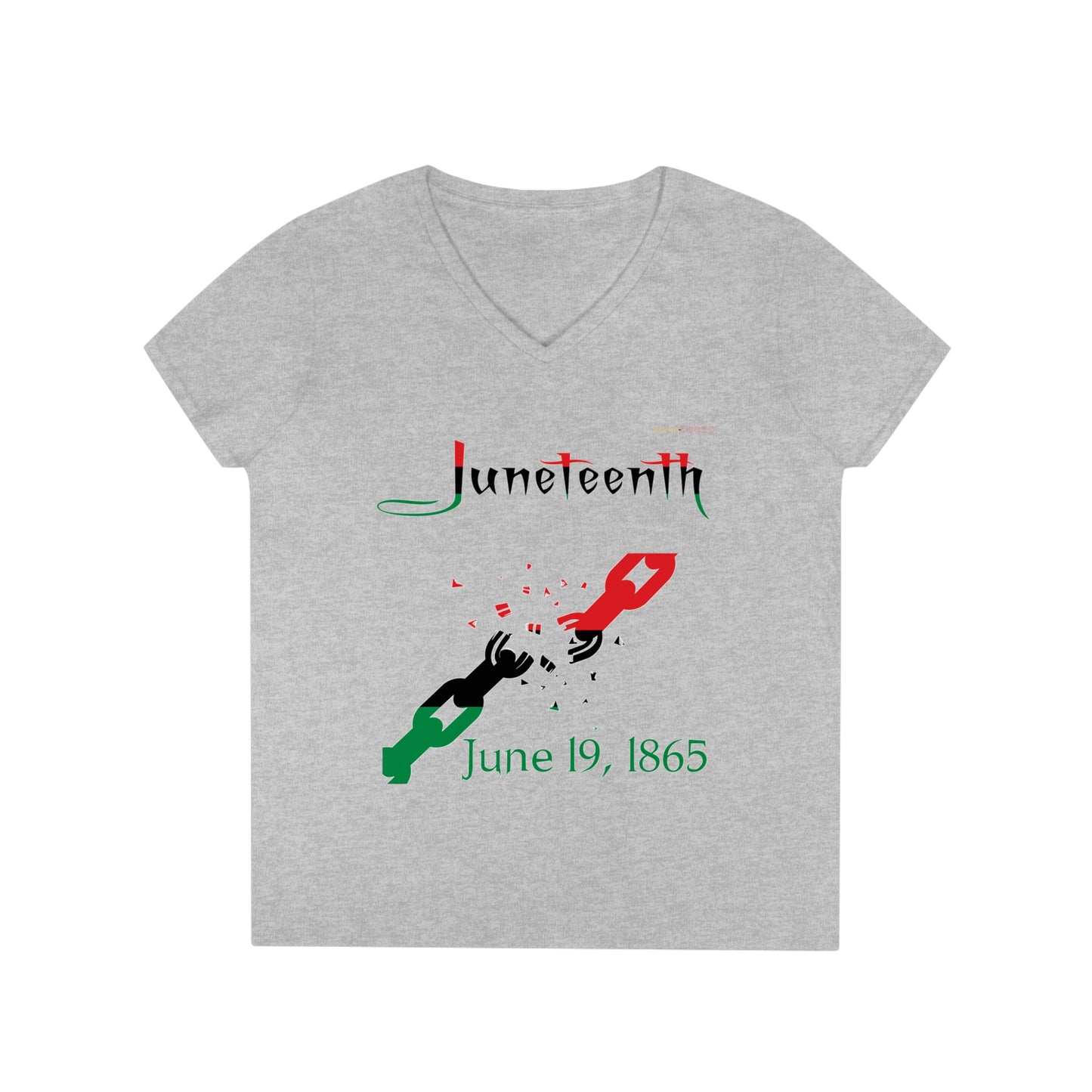 Juneteenth Broken Chains Women's V-Neck T-Shirt