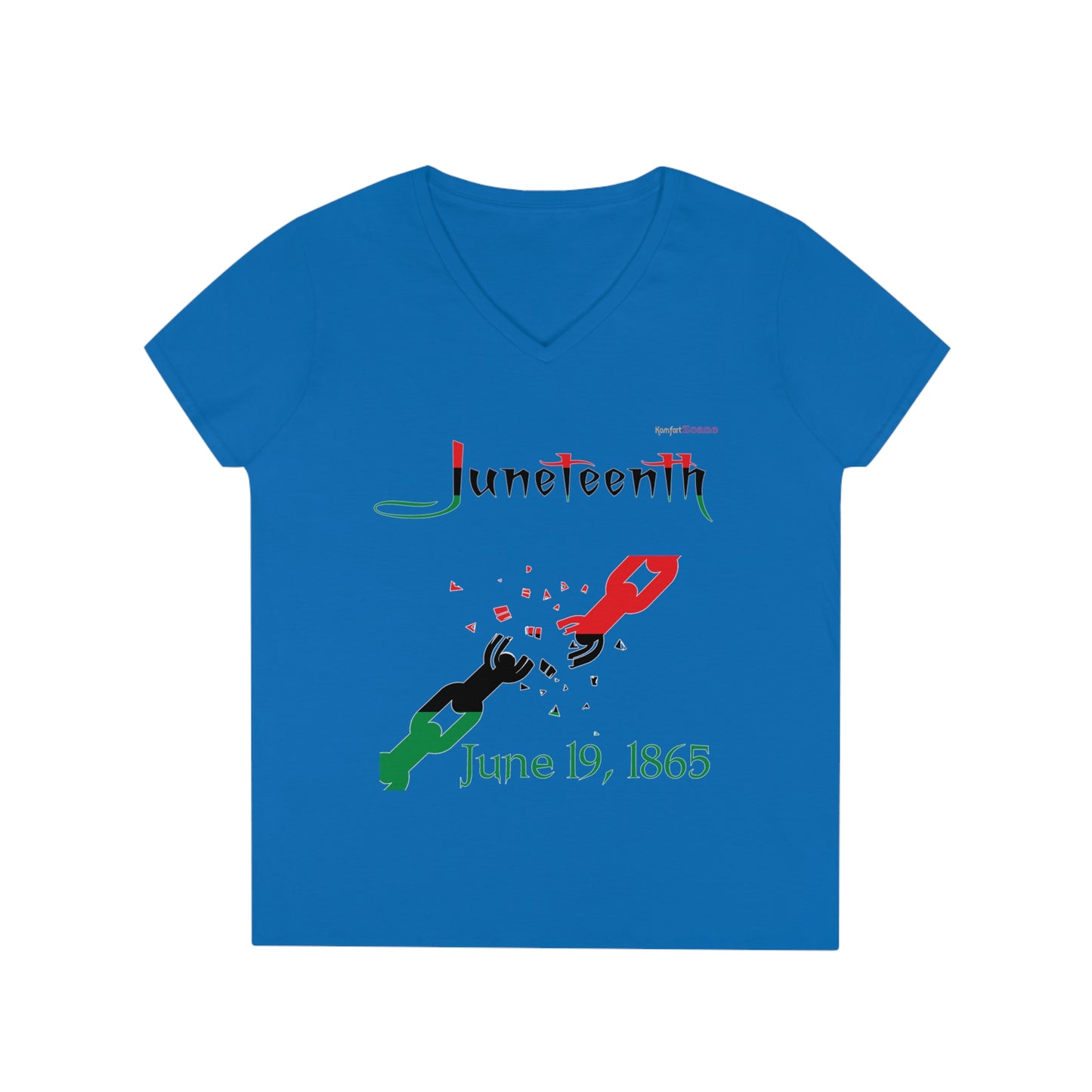 Juneteenth Broken Chains Women's V-Neck T-Shirt