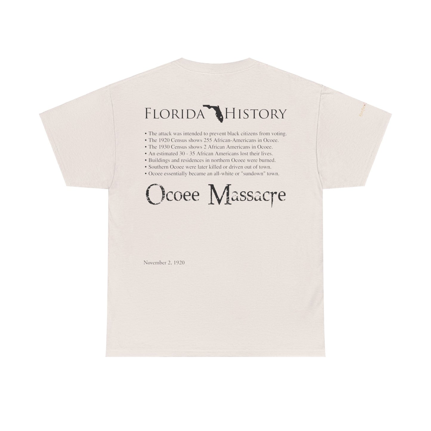 Men's or Women's Florida History - Ocoee Massacre T-Shirt