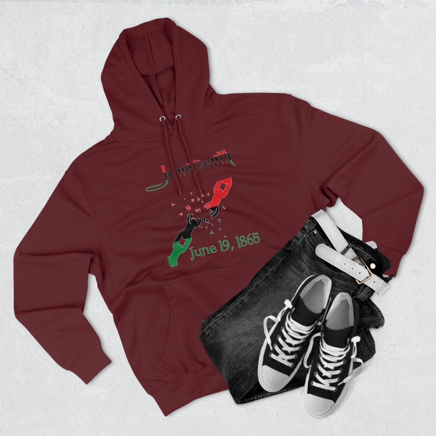 Juneteenth Broken Chains Pullover Hoodie