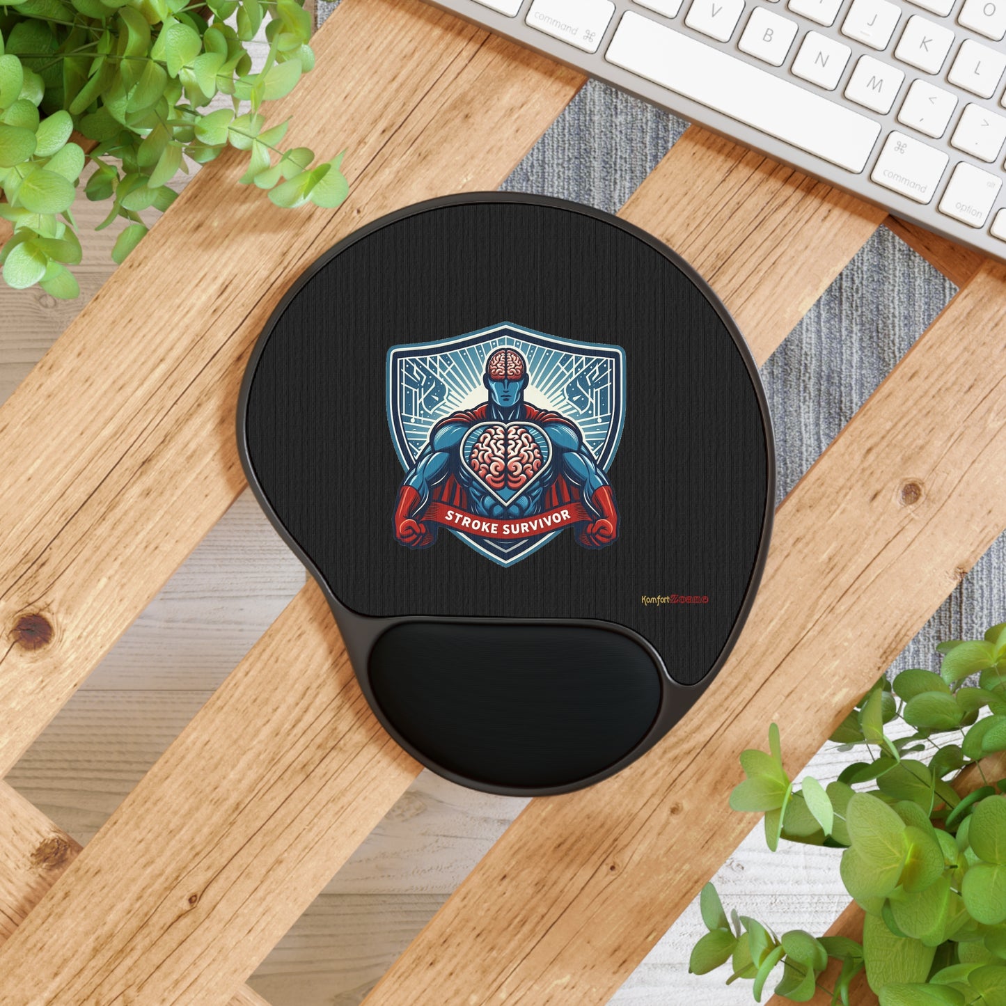 Stroke Survivor Mouse Pad With Wrist Rest - Black (Tech Lovers)