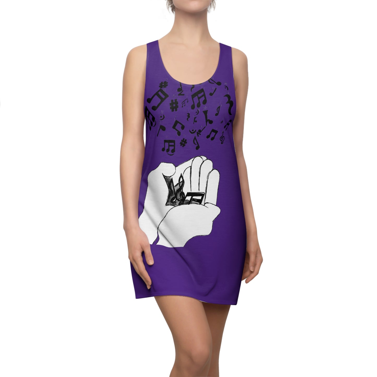 Purple I Am Music Racerback Dress