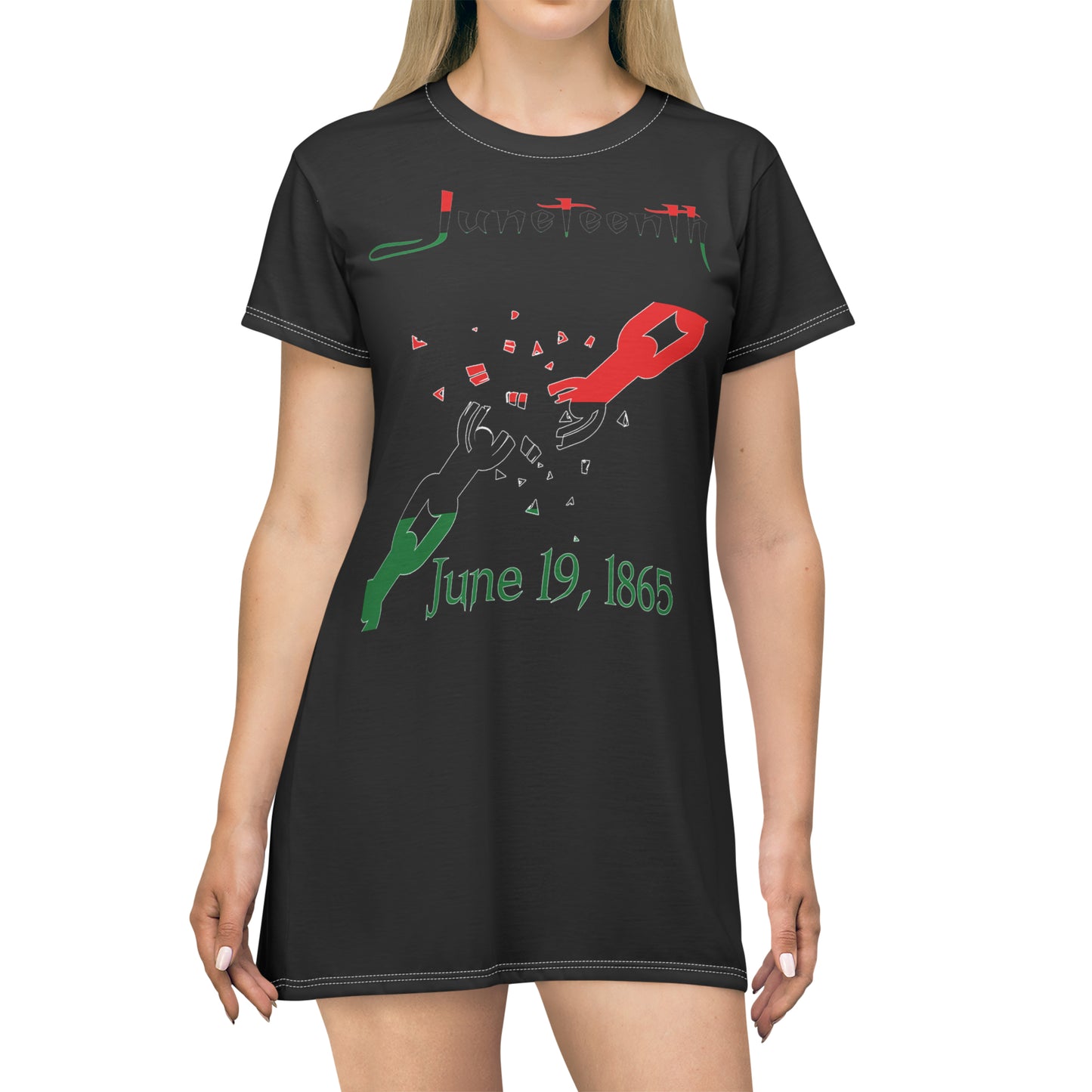 Juneteenth Broken Chains Women's T-Shirt Dress