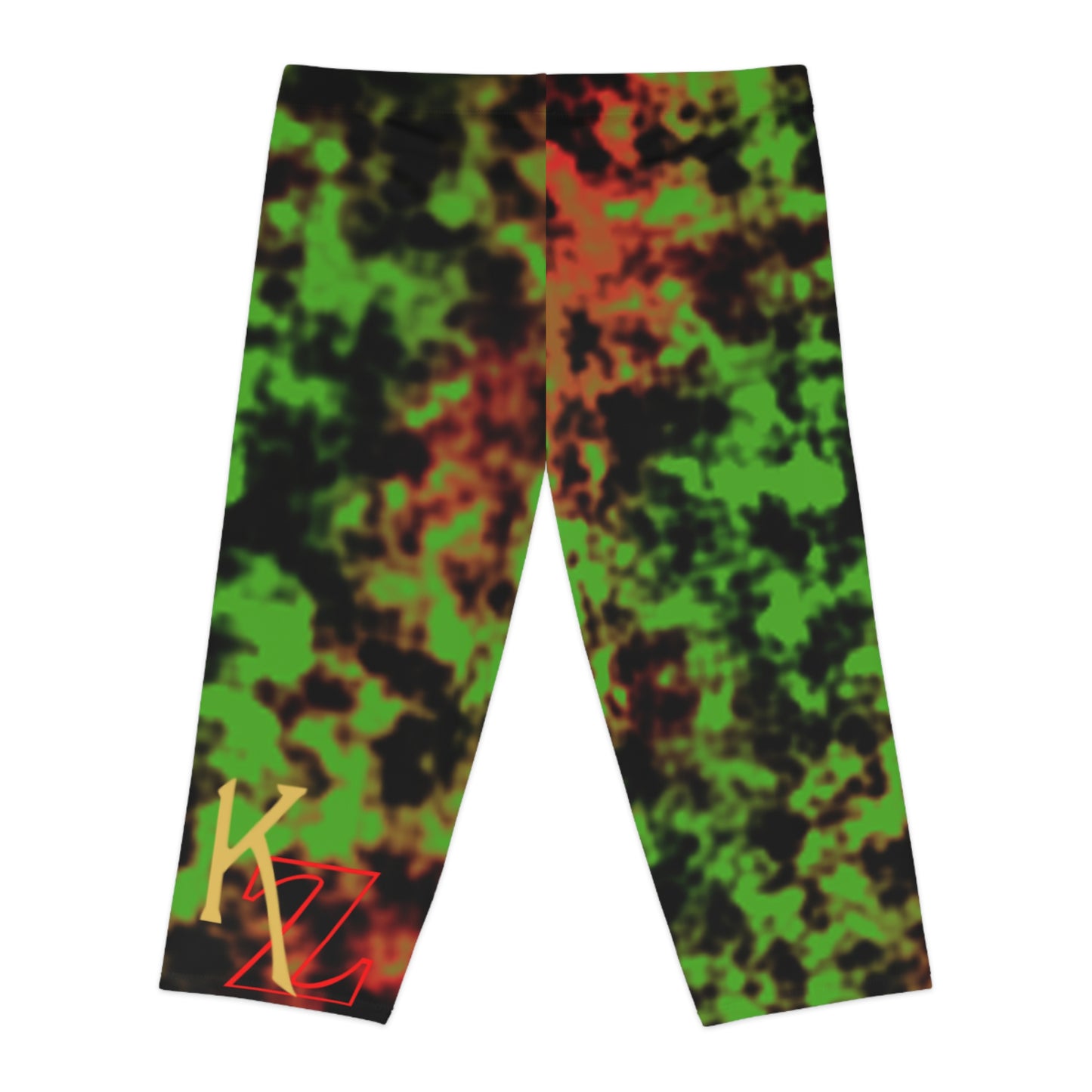 Rasta Tie-Dye Capri Leggings – Green Red Black All-Over Print