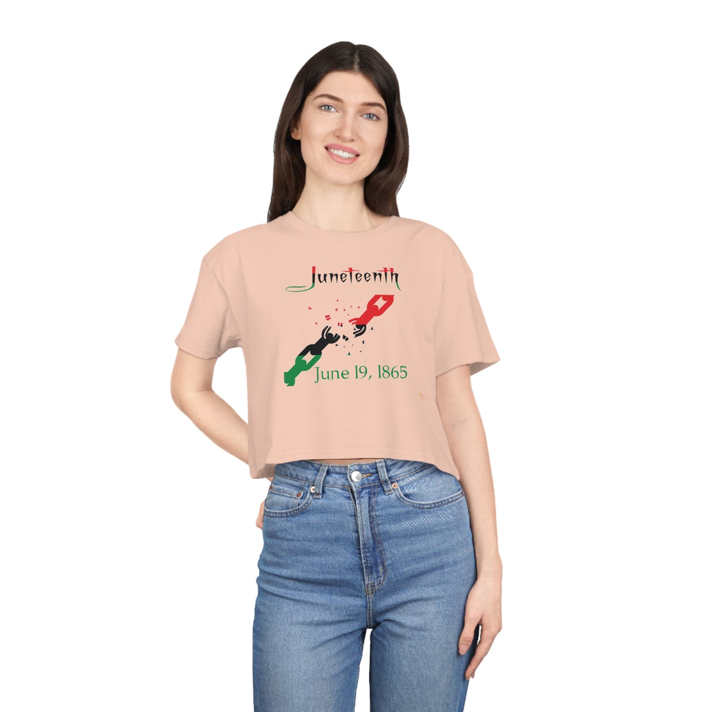 Juneteenth Broken Chains Women's Crop Tee