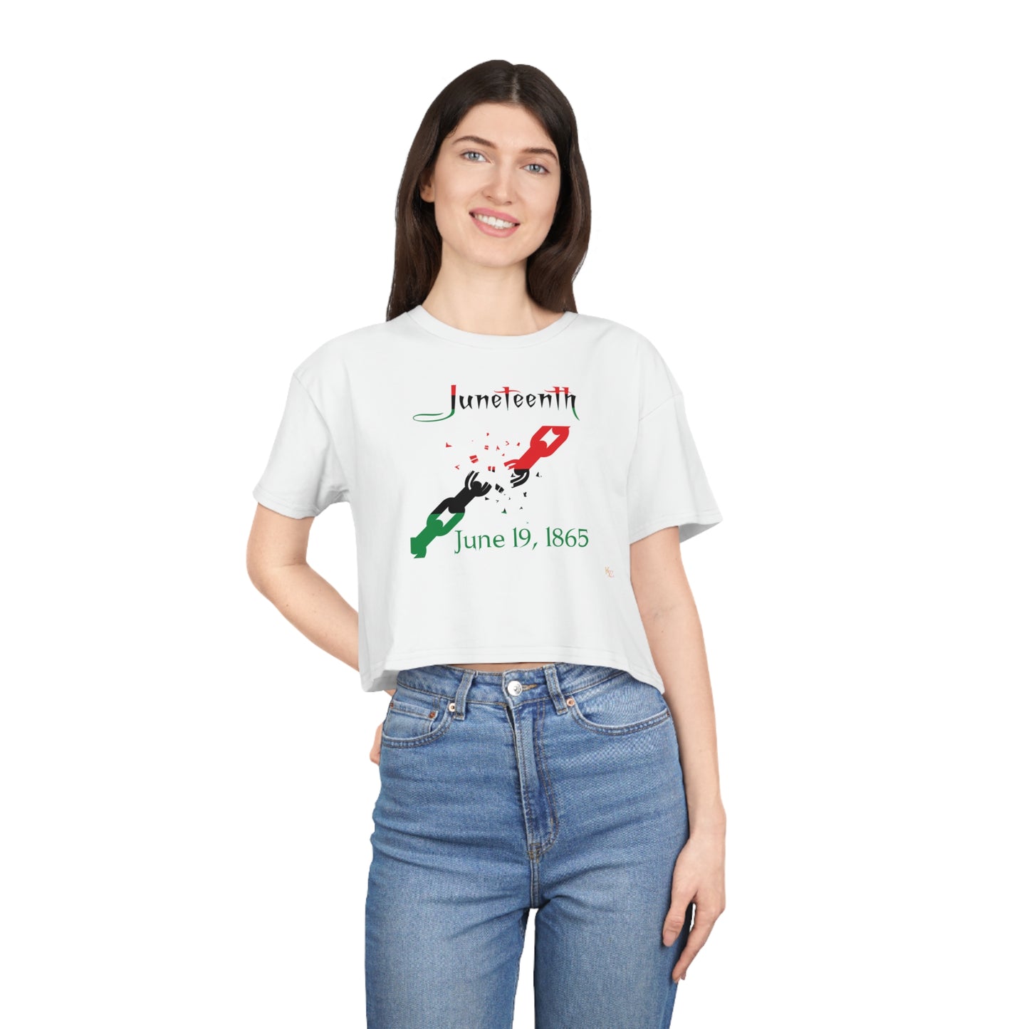 Juneteenth Broken Chains Women's Crop Tee