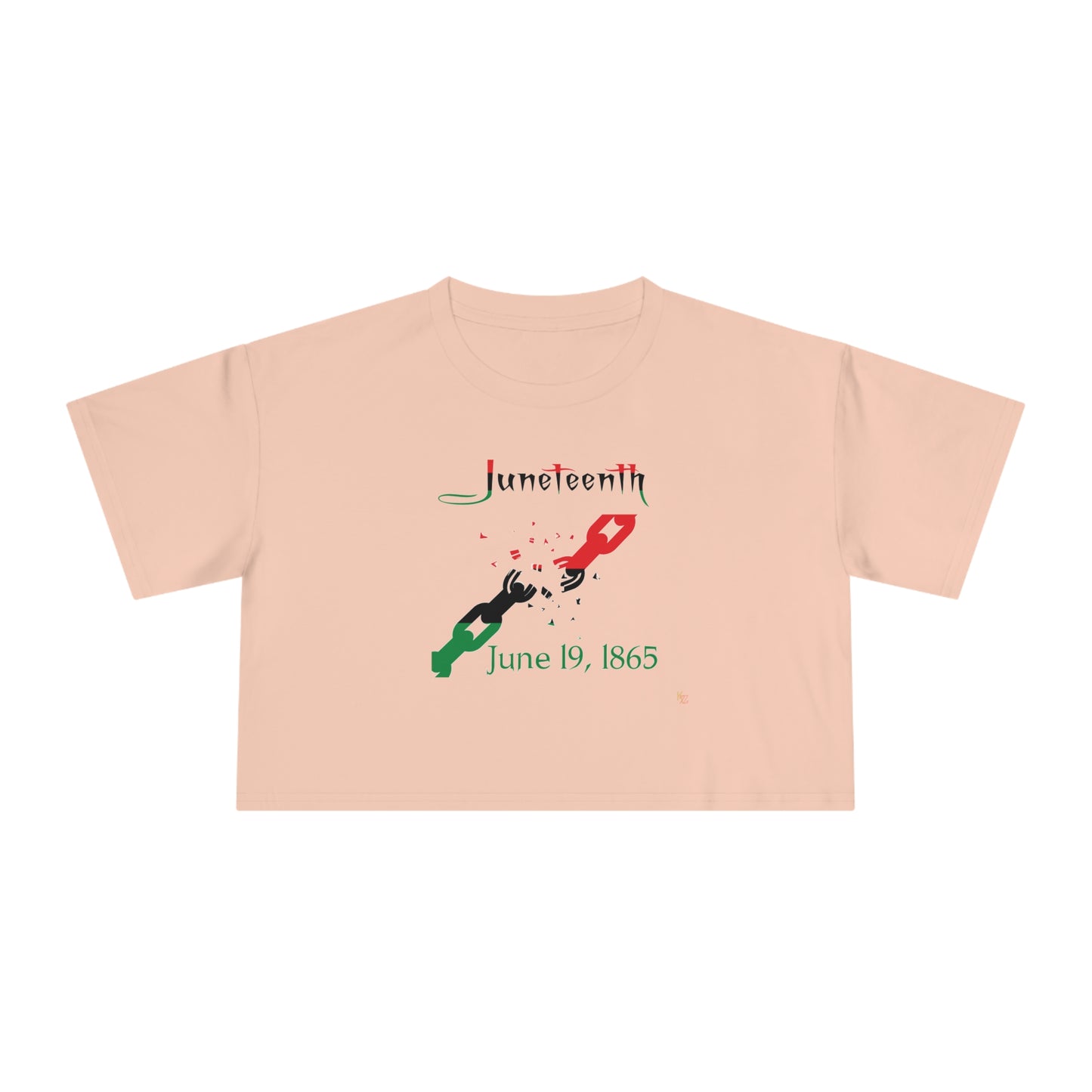 Juneteenth Broken Chains Women's Crop Tee