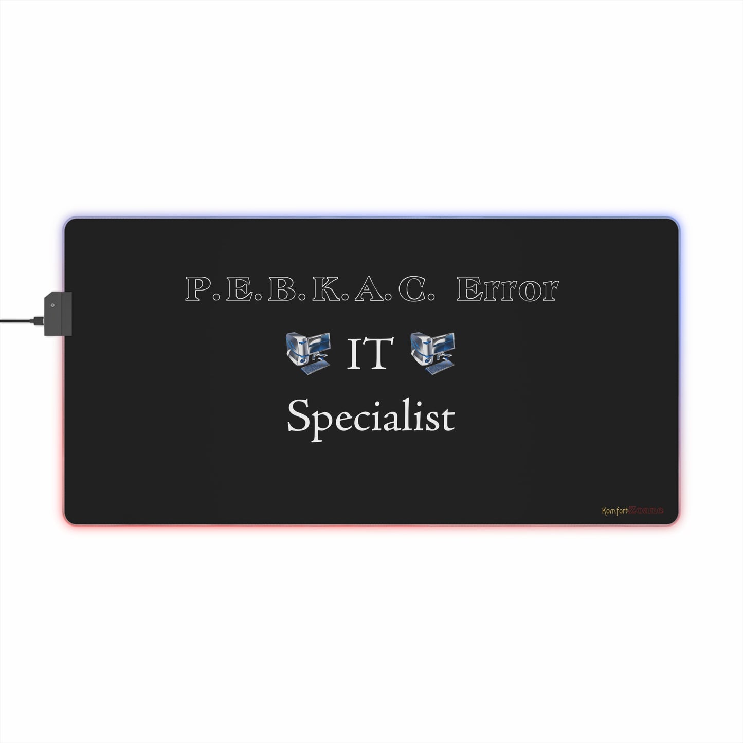 PEBKAC Error LED Gaming Mouse Pad - Black (Tech Lovers)