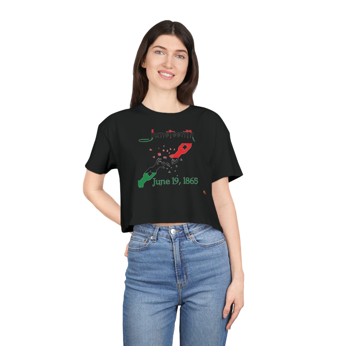 Juneteenth Broken Chains Women's Crop Tee