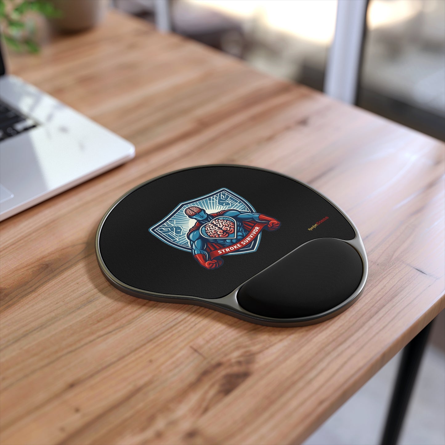 Stroke Survivor Mouse Pad With Wrist Rest - Black (Tech Lovers)