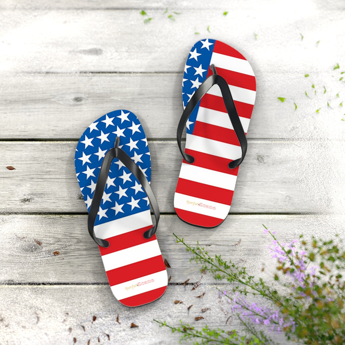 American Flag Women's Flip Flops Footwear