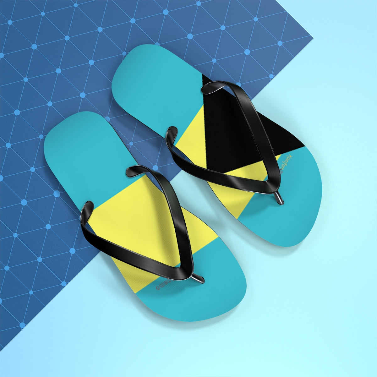 Bahamian Flag Women's Flip Flops Footwear