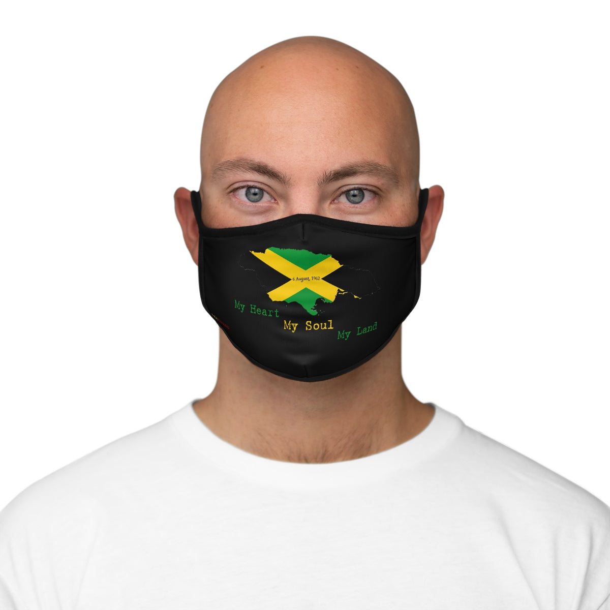 Jamaican Independence Fitted Polyester Face Mask