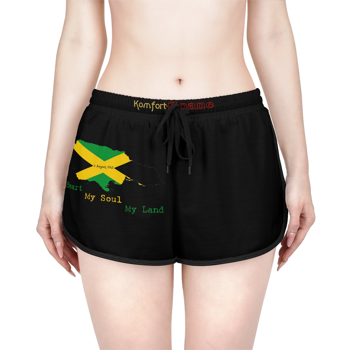 Jamaican Independence Women's Relaxed Shorts - Front Logo