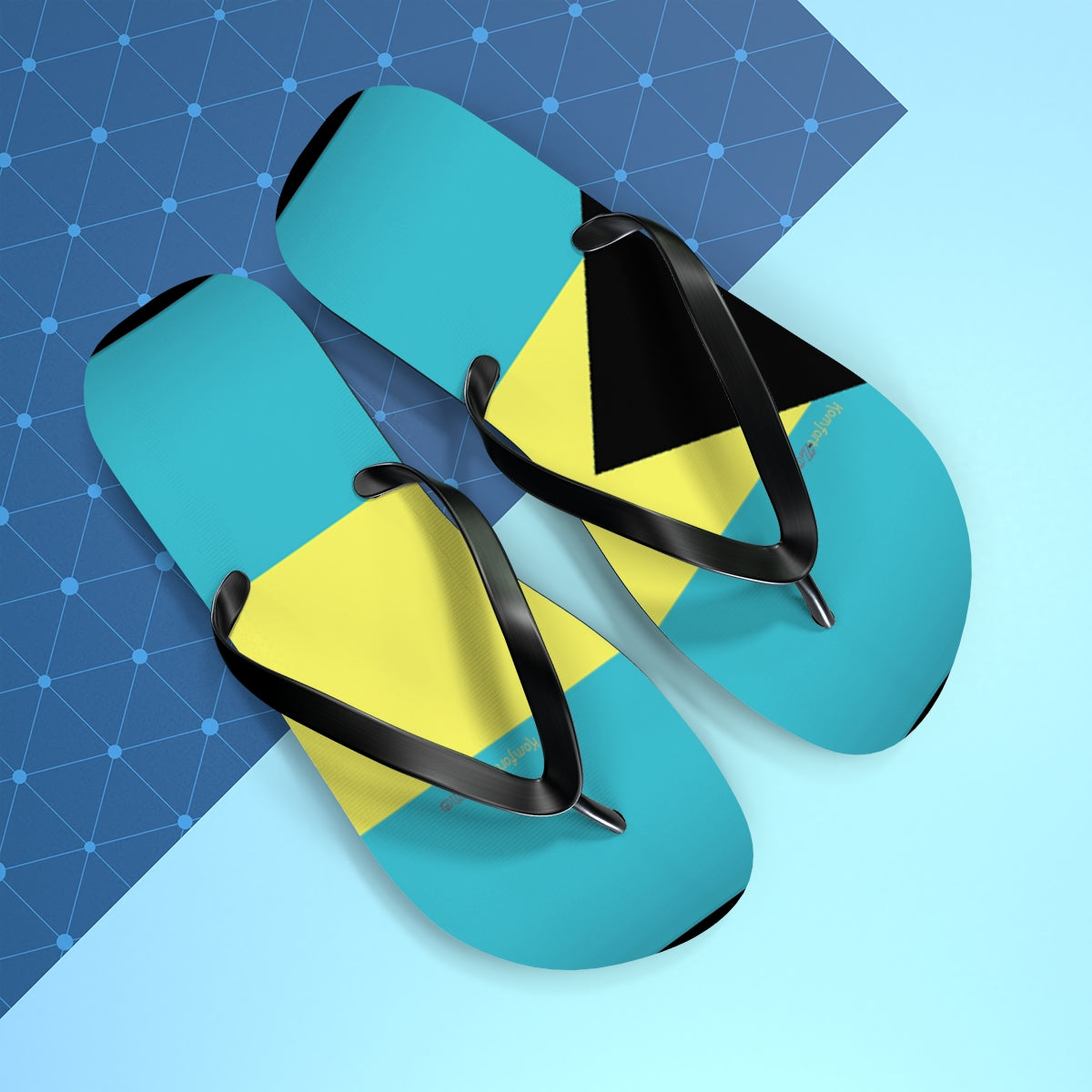 Bahamian Flag Women's Flip Flops Footwear