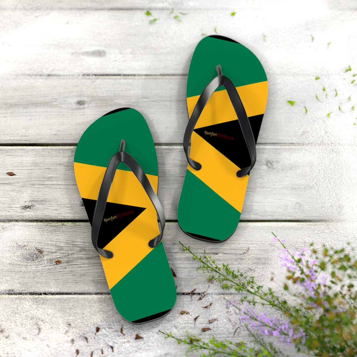 Jamaican Flag Women's Flip Flops Footwear