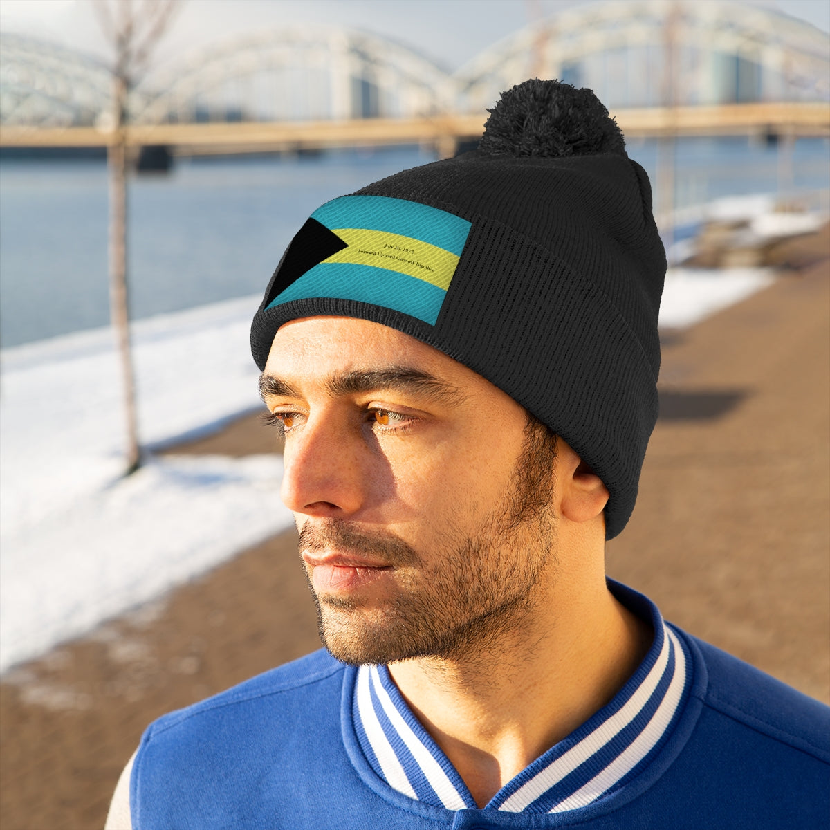 Bahamian Independence Pom Pom Beanie