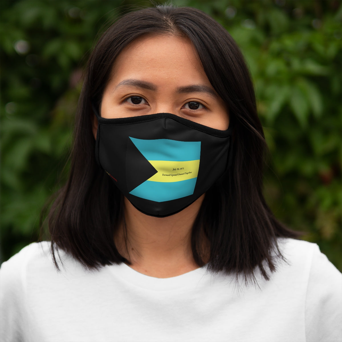 Bahamian Independence Fitted Polyester Face Mask