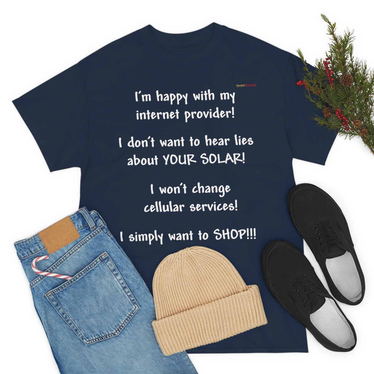 I simply want to shop T-Shirt (White Letters)