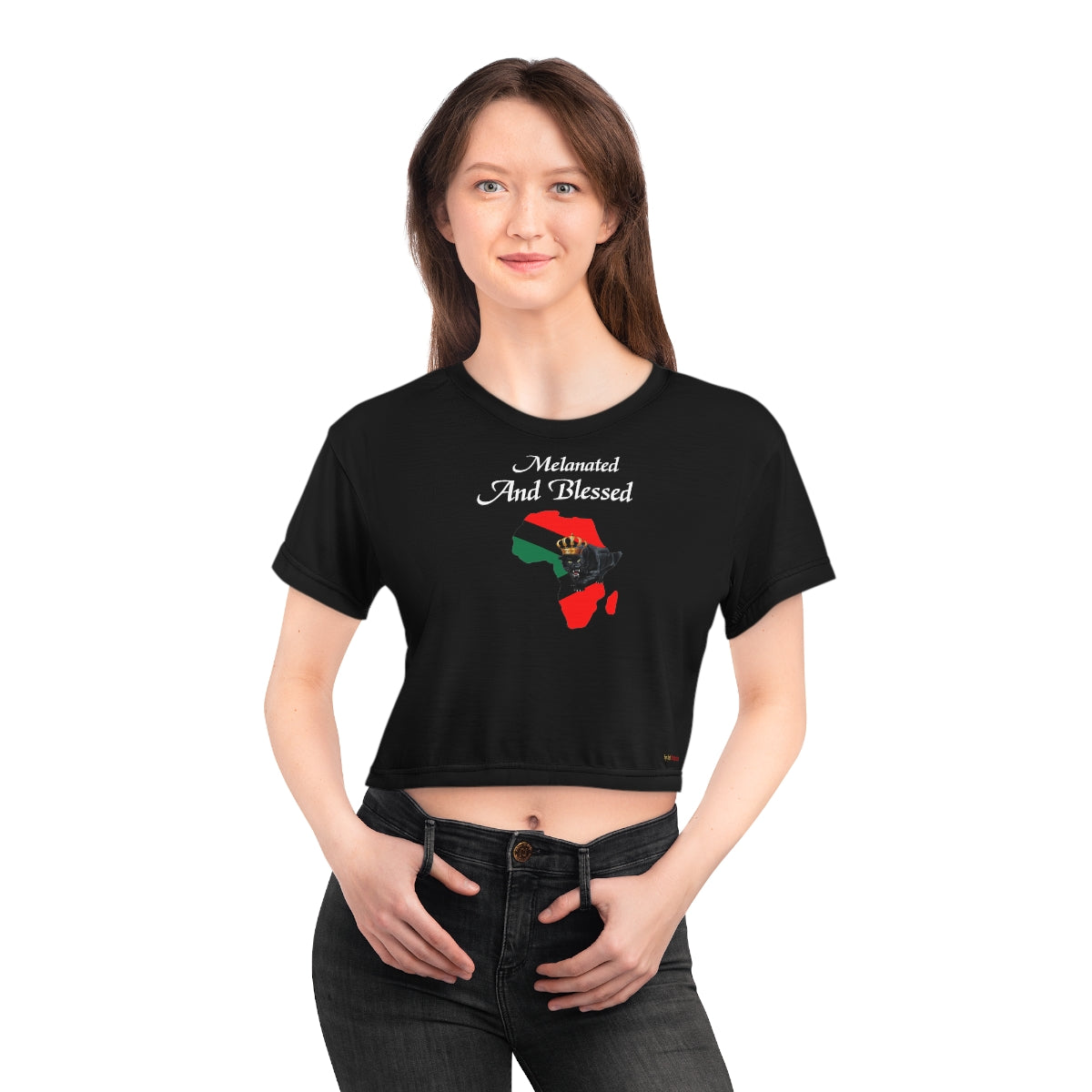 Melanated And Blessed Women's Crop T-Shirt