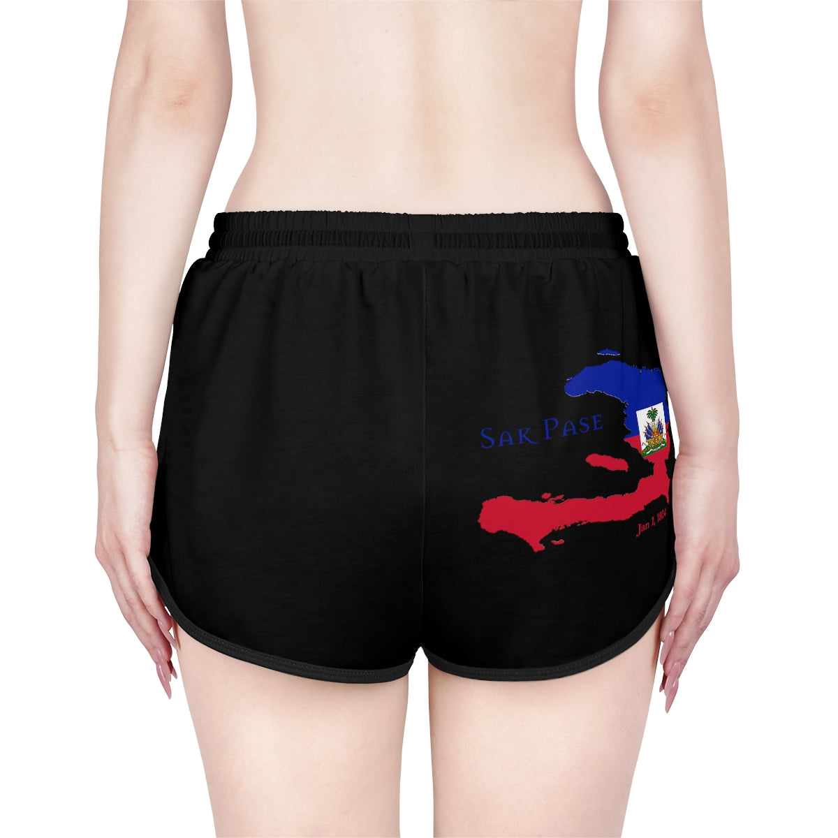 Haitian Independence Women's Relaxed Shorts (Rear Logo)