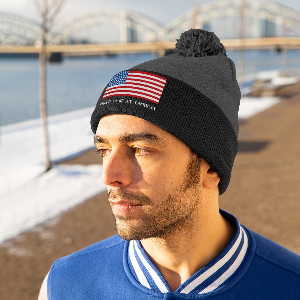 American Independence Pom Pom Beanie