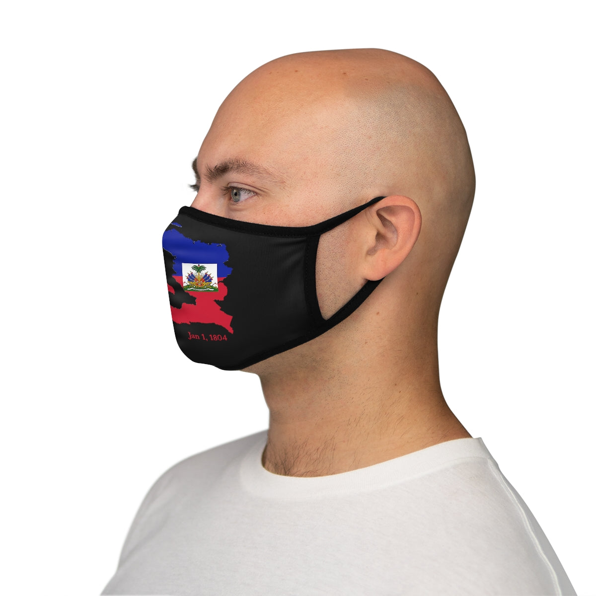 Haitian Independence Fitted Polyester Black Face Mask