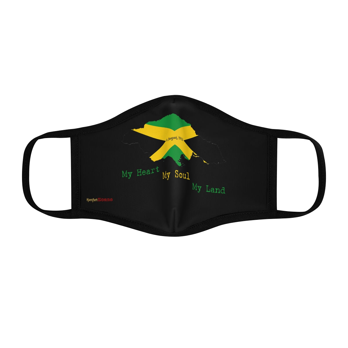 Jamaican Independence Fitted Polyester Face Mask