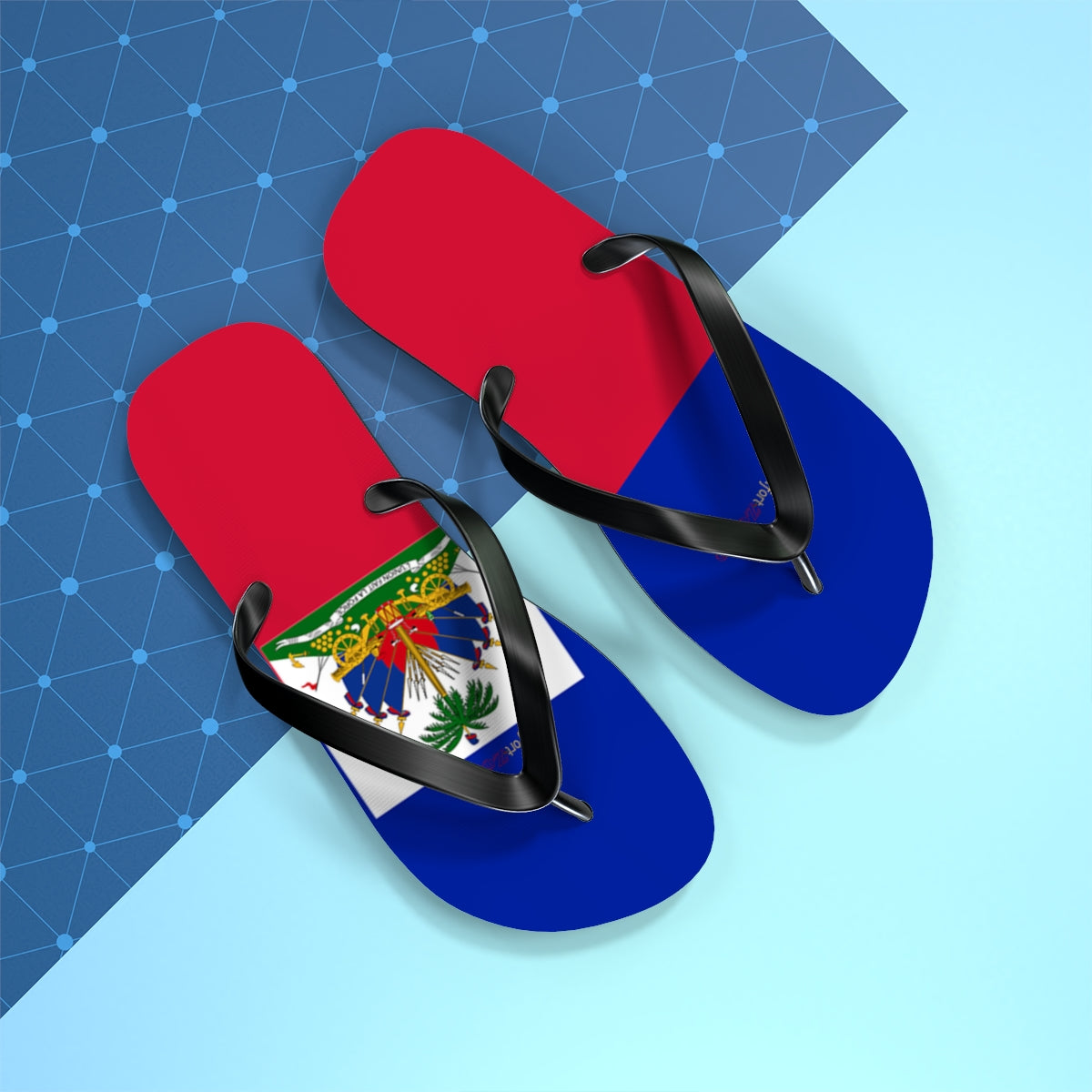 Haitian Flag Women's Flip Flops Footwear