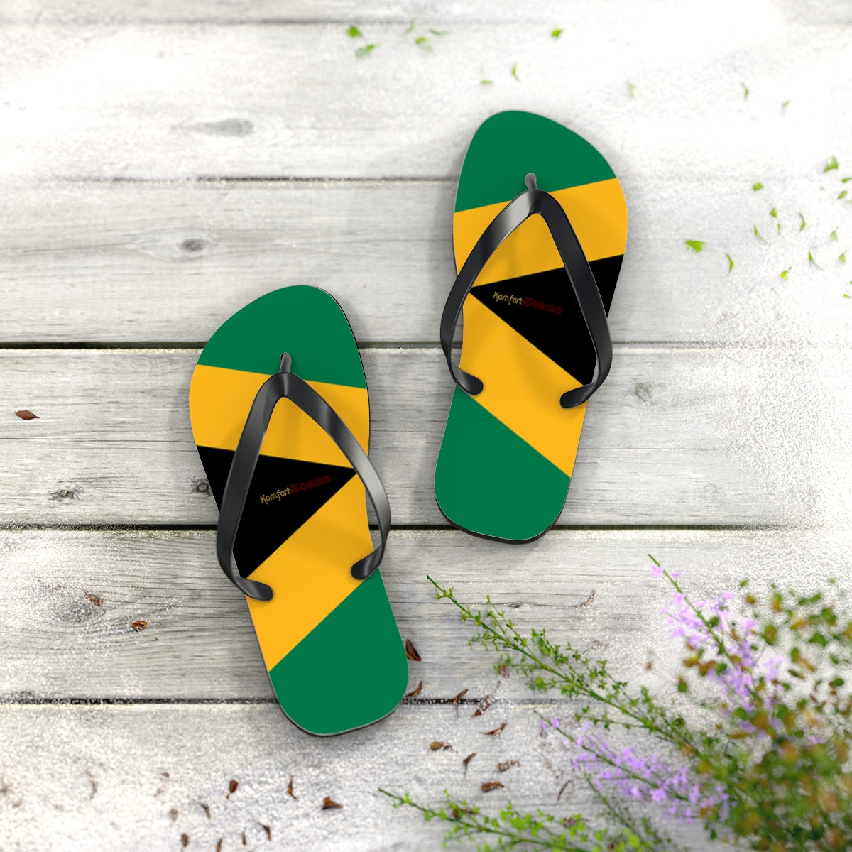 Jamaican Flag Women's Flip Flops Footwear