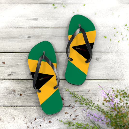 Jamaican Flag Women's Flip Flops Footwear