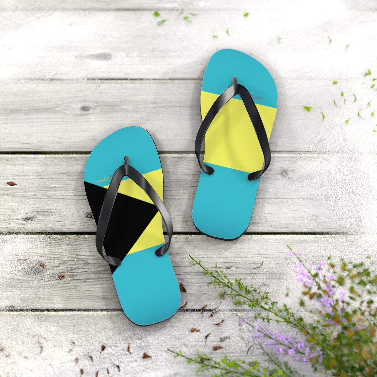 Bahamian Flag Women's Flip Flops Footwear