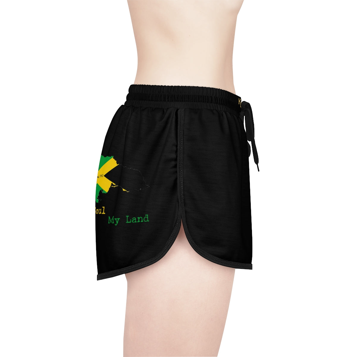 Jamaican Independence Women's Relaxed Shorts - Rear Logo