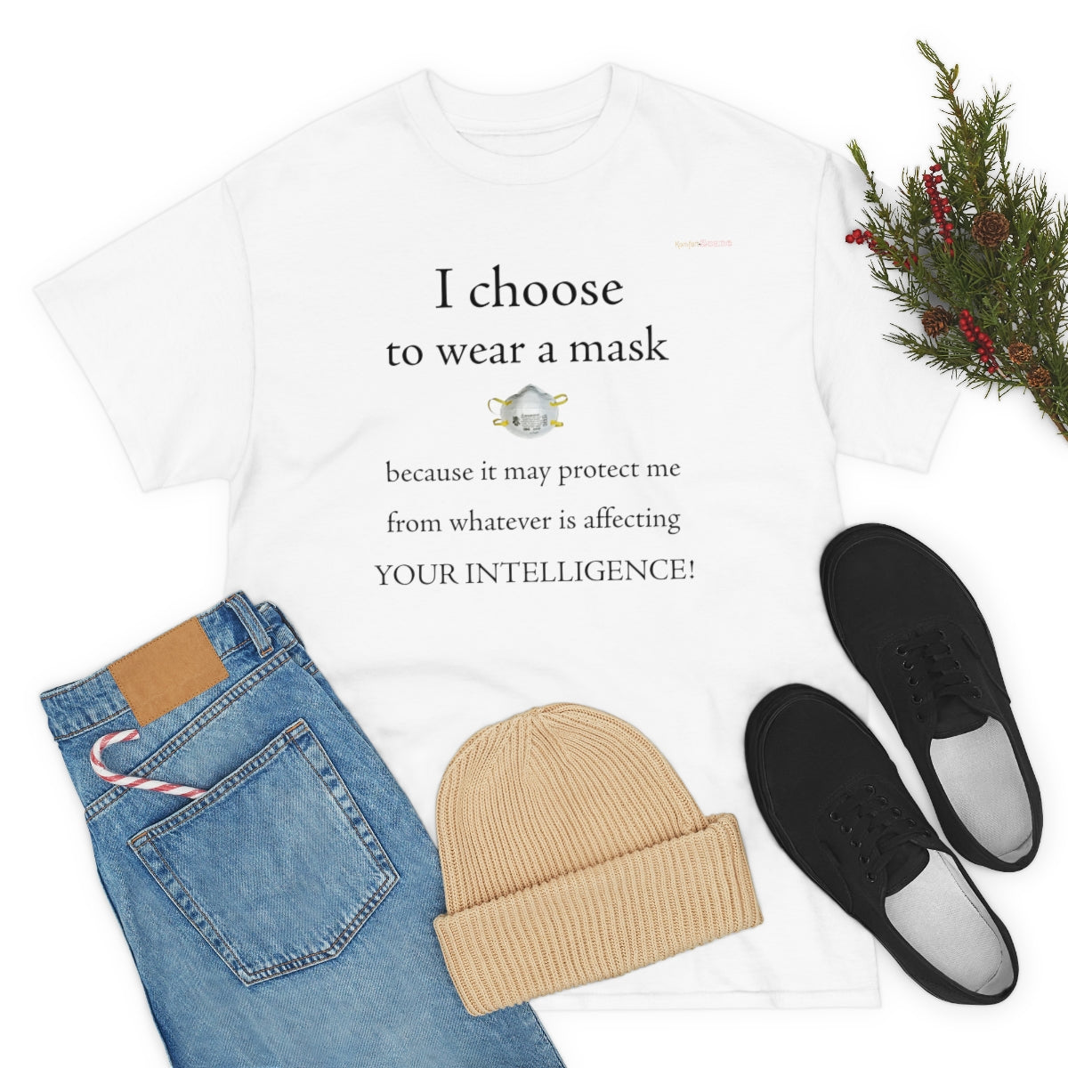 I Wear My Mask T-Shirt (Black Letters)