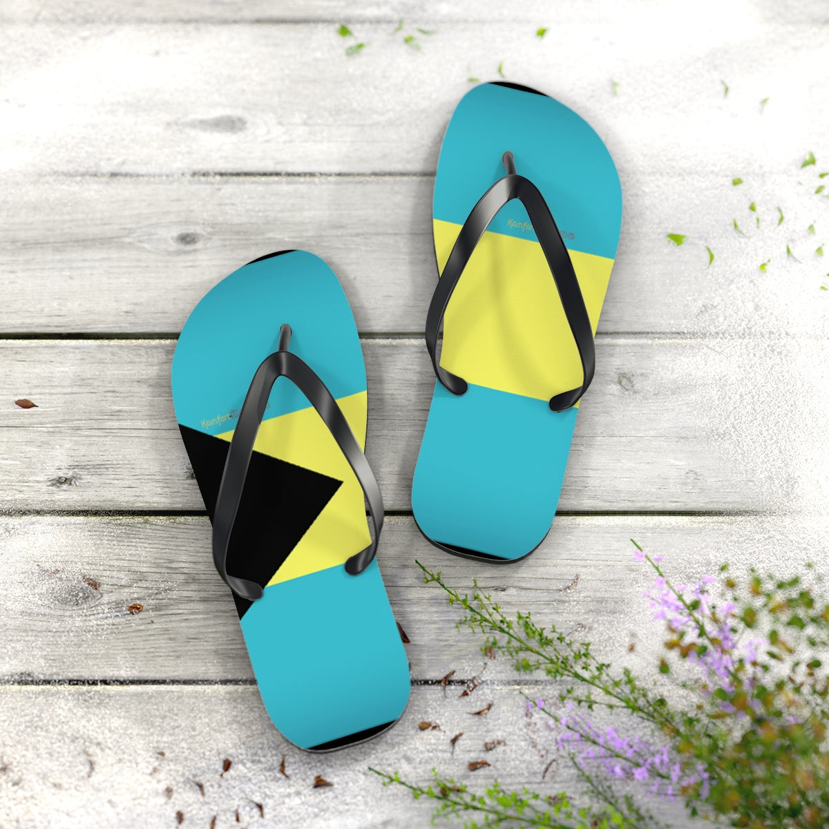 Bahamian Flag Women's Flip Flops Footwear