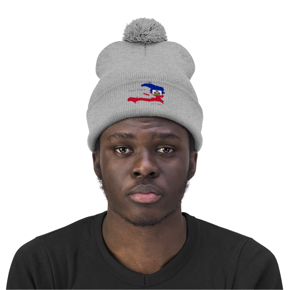 Haitian Independence Pom Pom Beanie