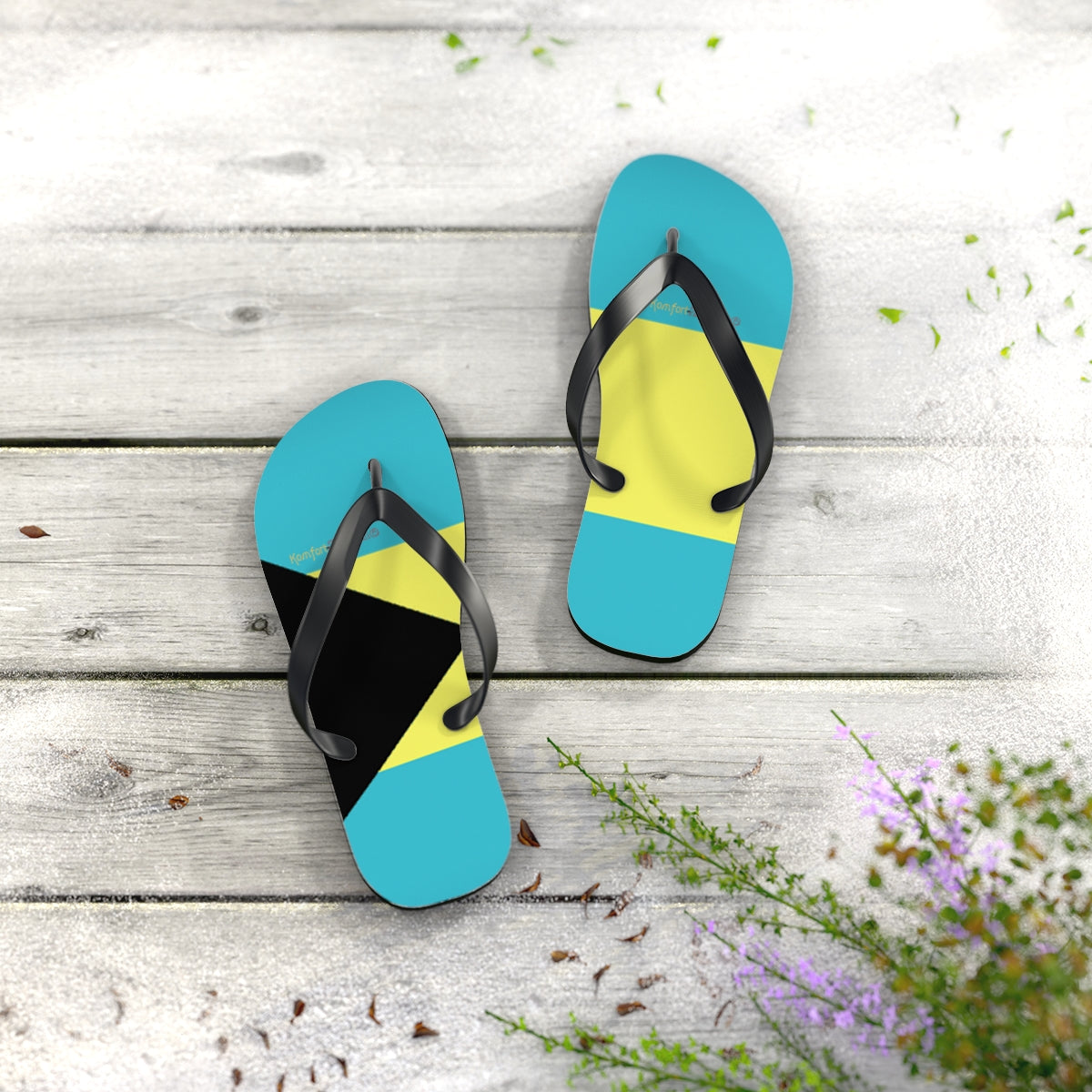 Bahamian Flag Women's Flip Flops Footwear