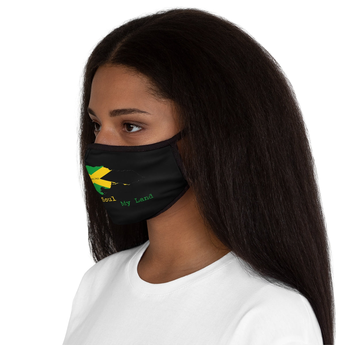 Jamaican Independence Fitted Polyester Face Mask