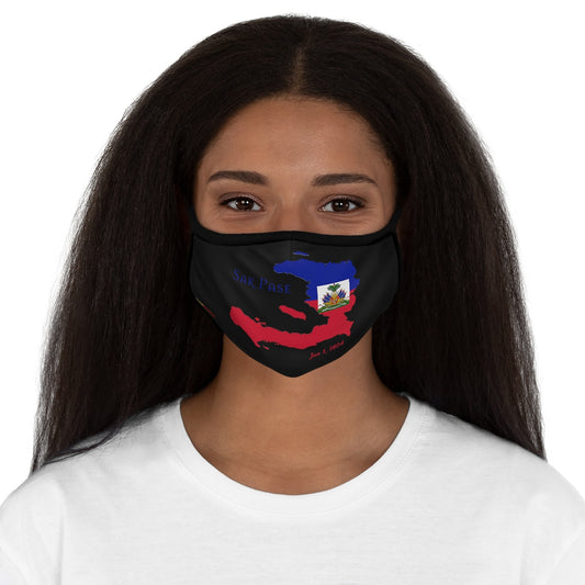 Haitian Independence Fitted Polyester Black Face Mask