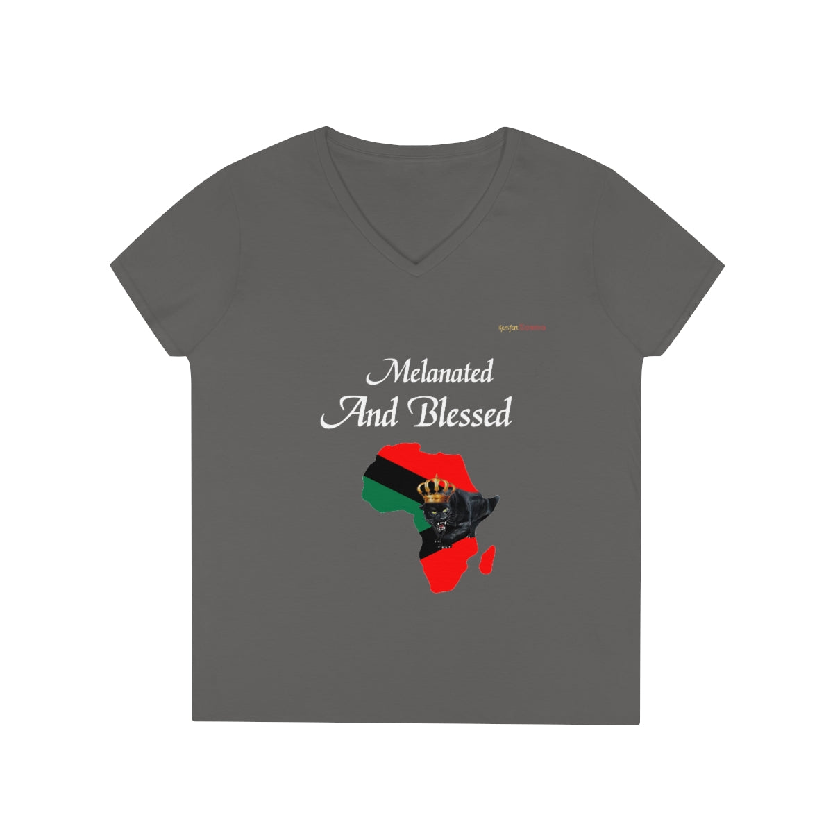 Melanated And Blessed Women's V-Neck T-Shirt