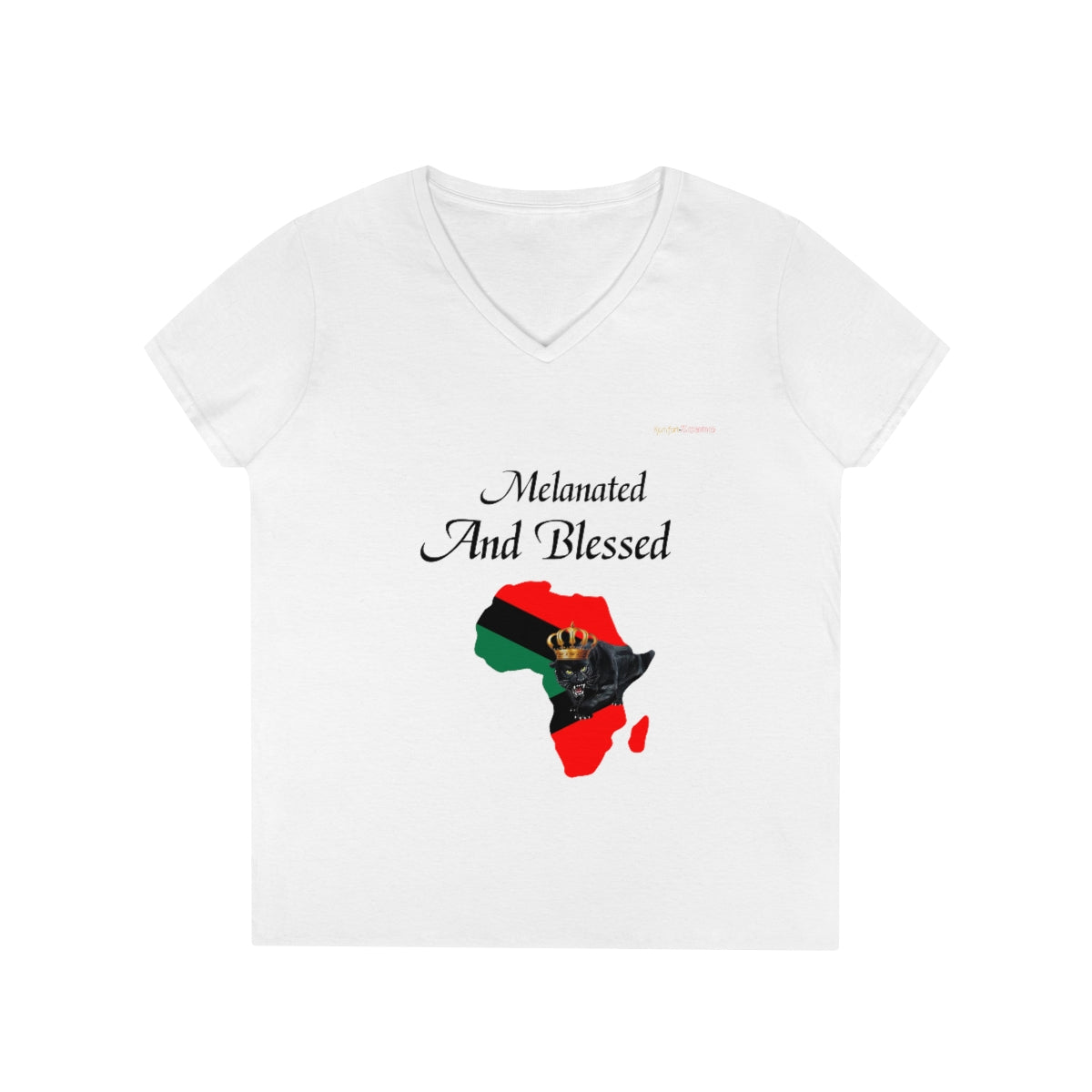 Melanated And Blessed Women's V-Neck T-Shirt