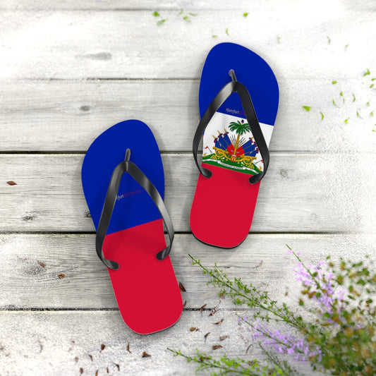 Haitian Flag Women's Flip Flops Footwear