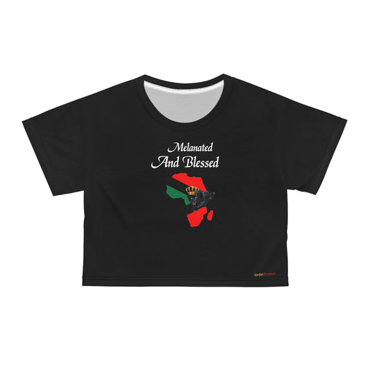 Melanated And Blessed Women's Crop T-Shirt