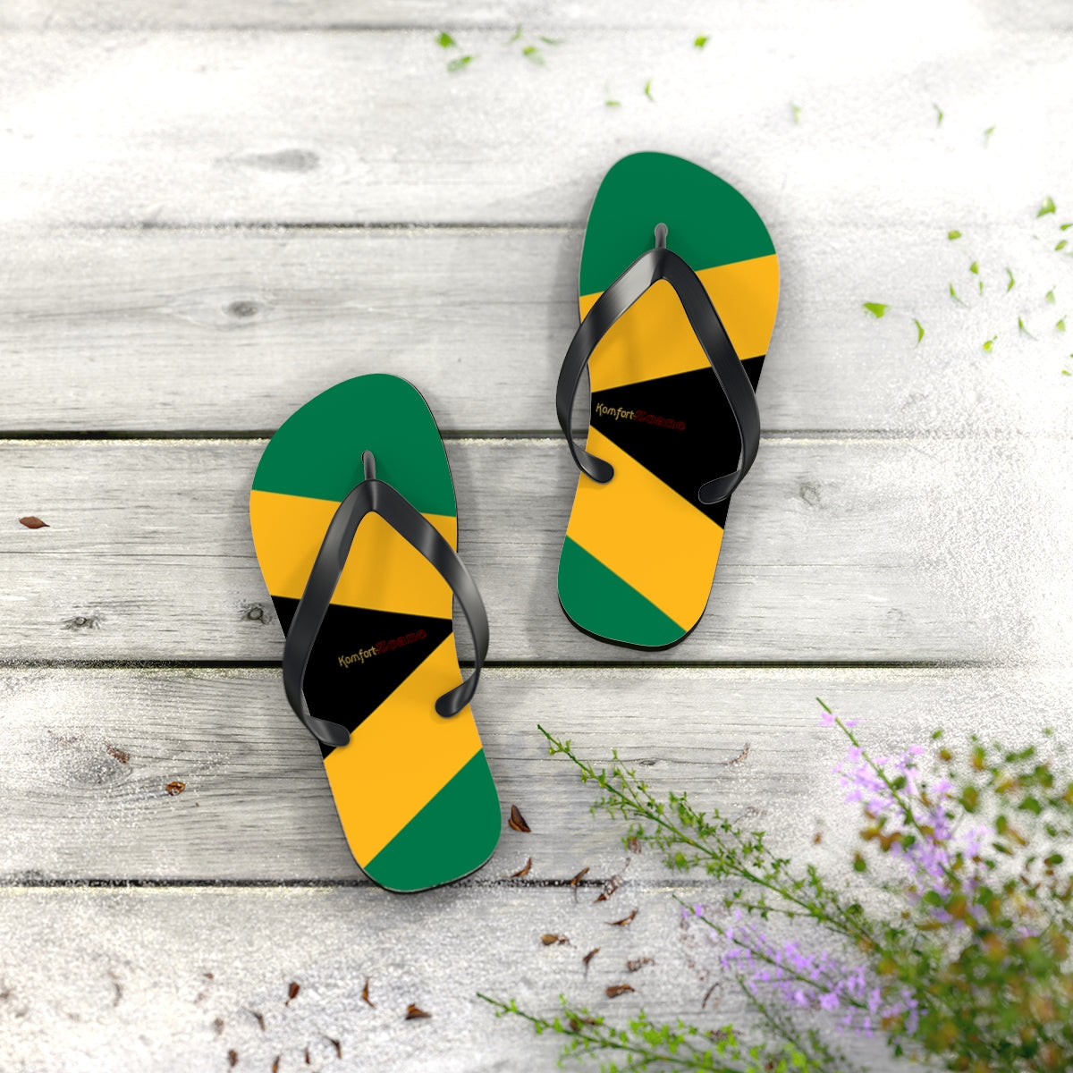 Jamaican Flag Women's Flip Flops Footwear