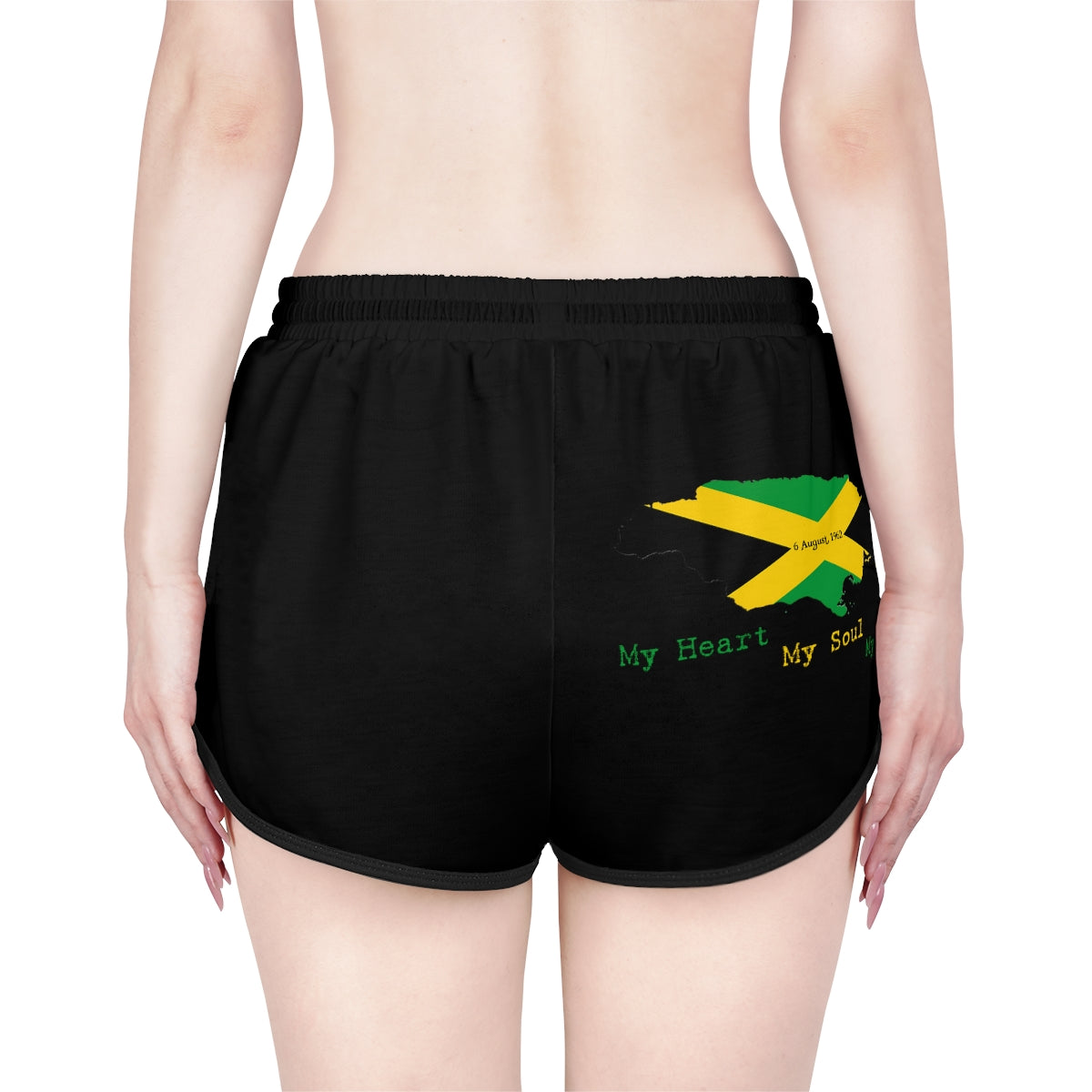 Jamaican Independence Women's Relaxed Shorts - Rear Logo