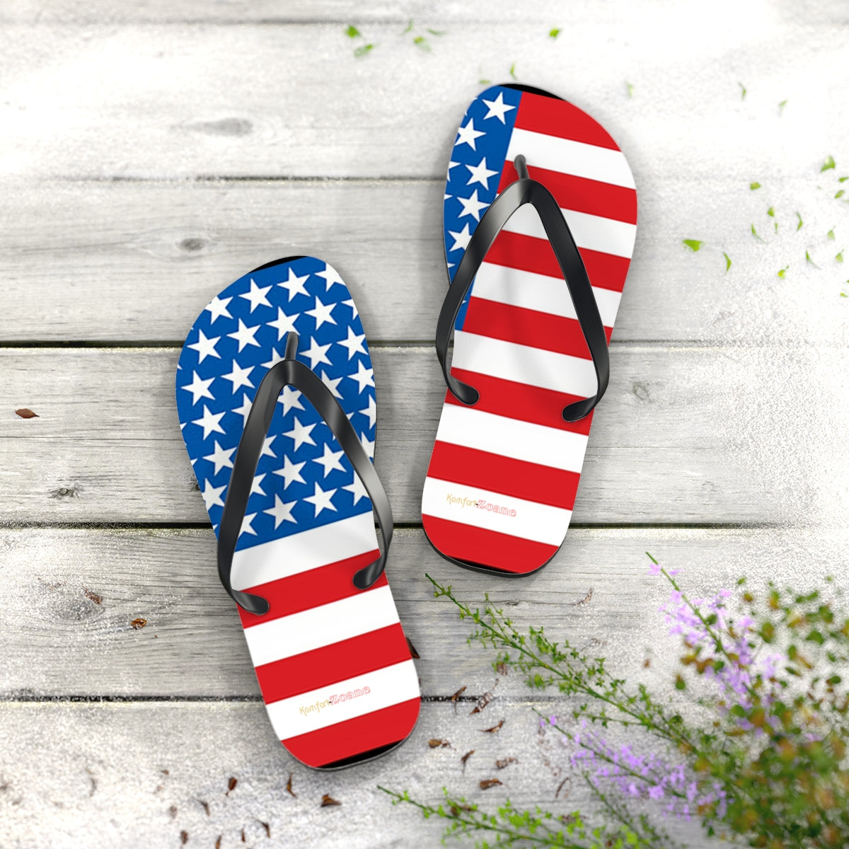 American Flag Women's Flip Flops Footwear