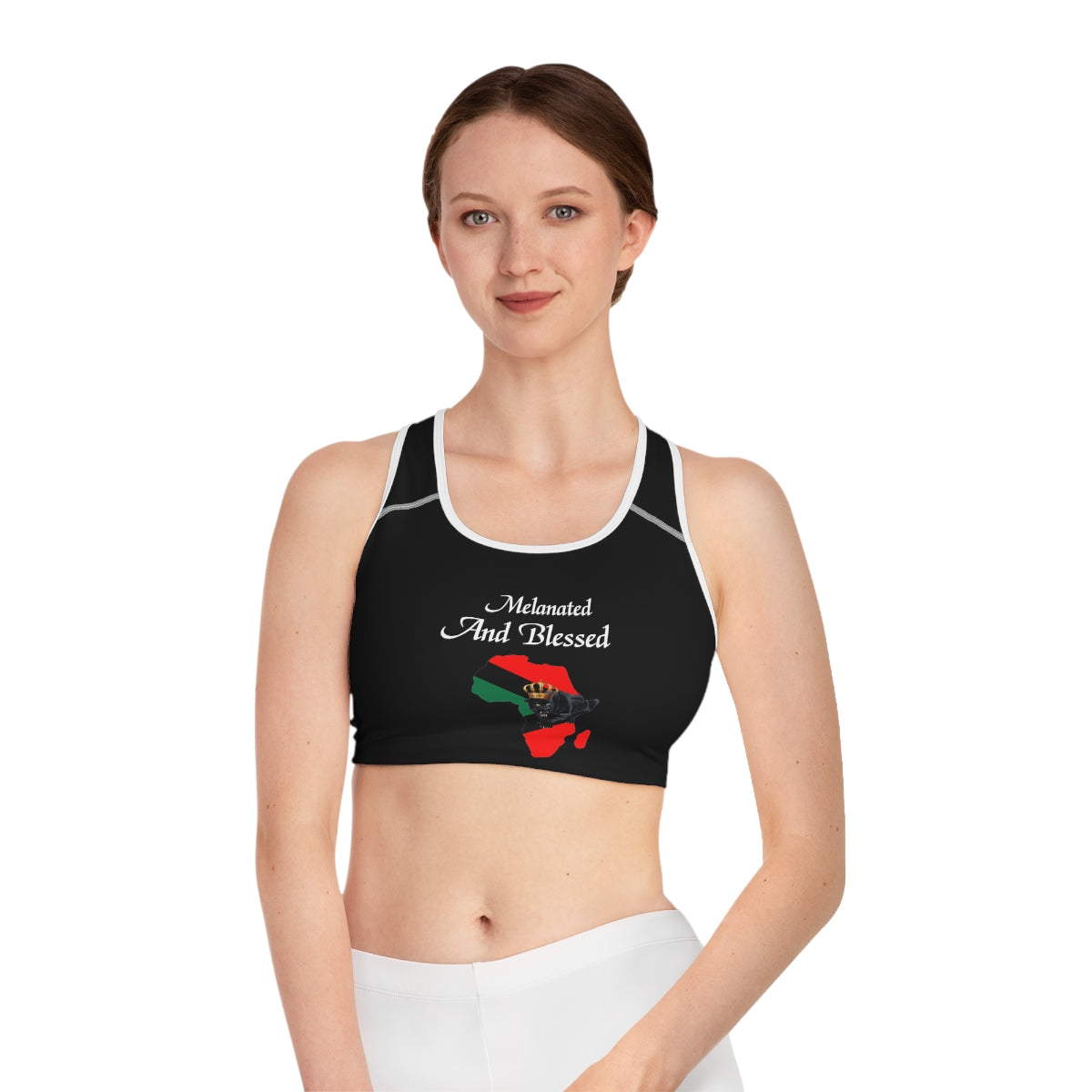 Melanated And Blessed Women's Sports Bra