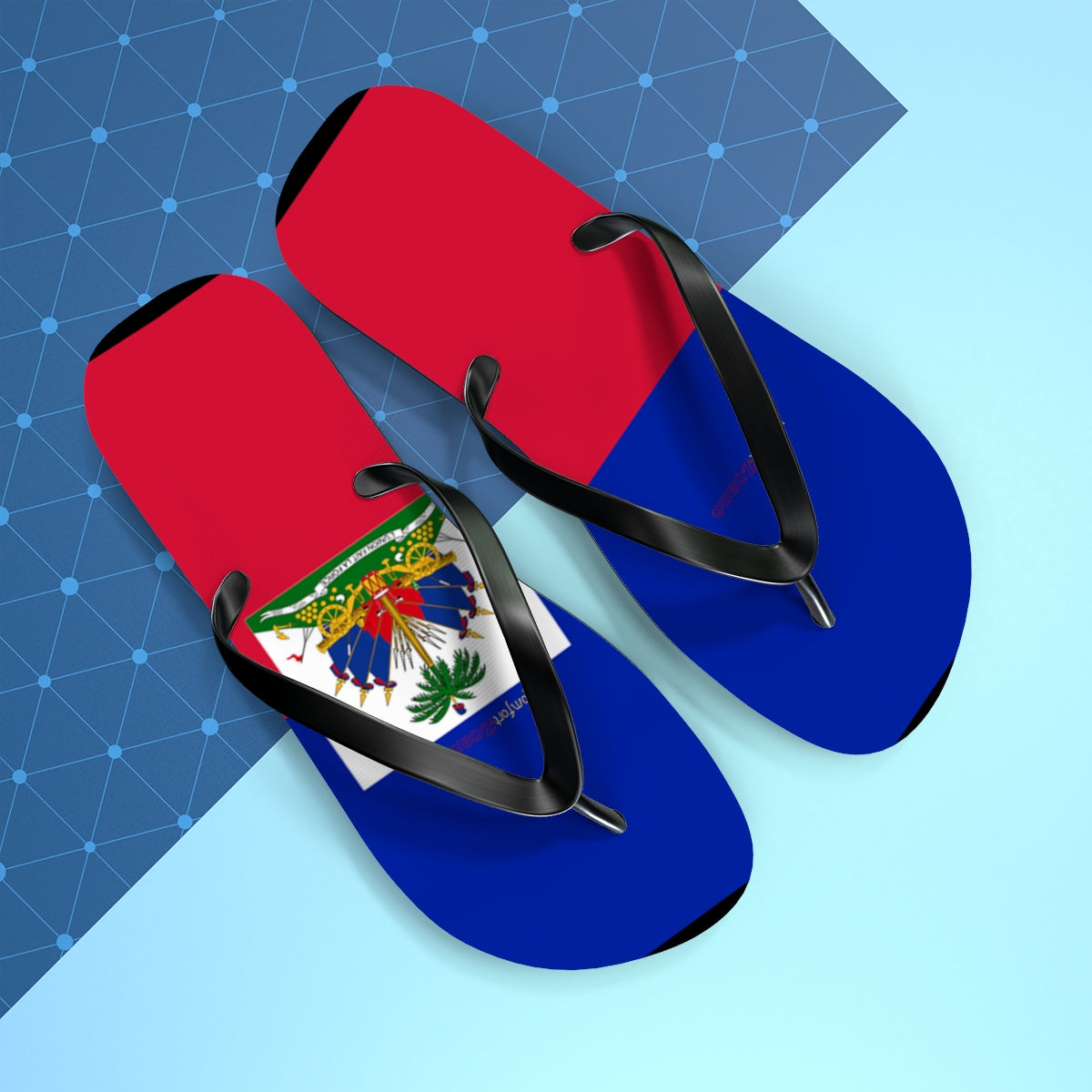 Haitian Flag Women's Flip Flops Footwear